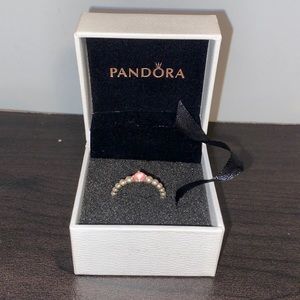 Authentic pandora October petal pink ring size 5